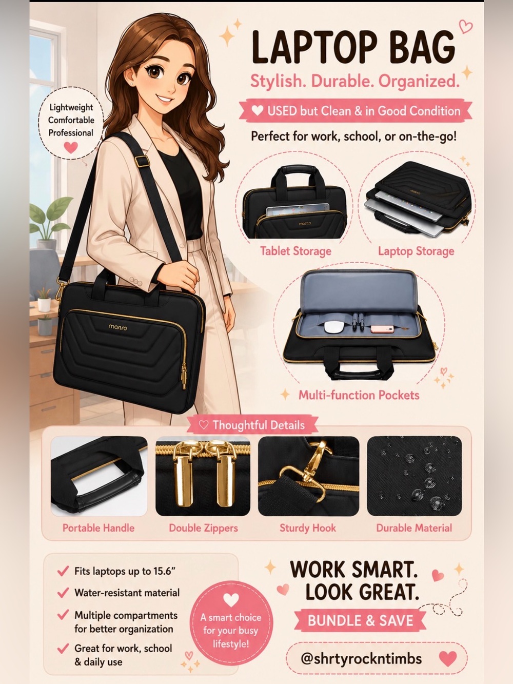 MOSISO Laptop Shoulder Bag
